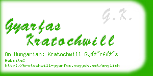 gyarfas kratochwill business card